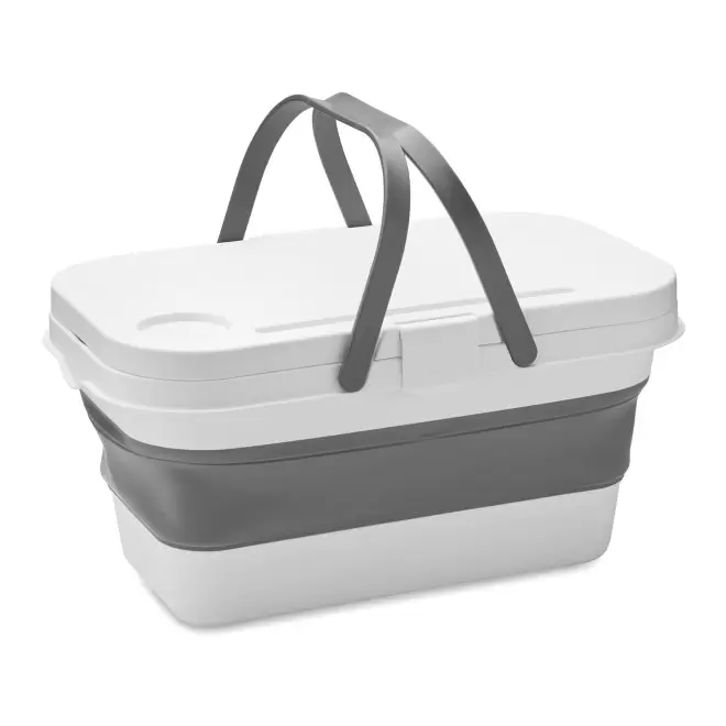 PANIER PIQUE NIQUE 2 EN 1 PERSONNALISABLE 'PICLA' - blanc/gris
