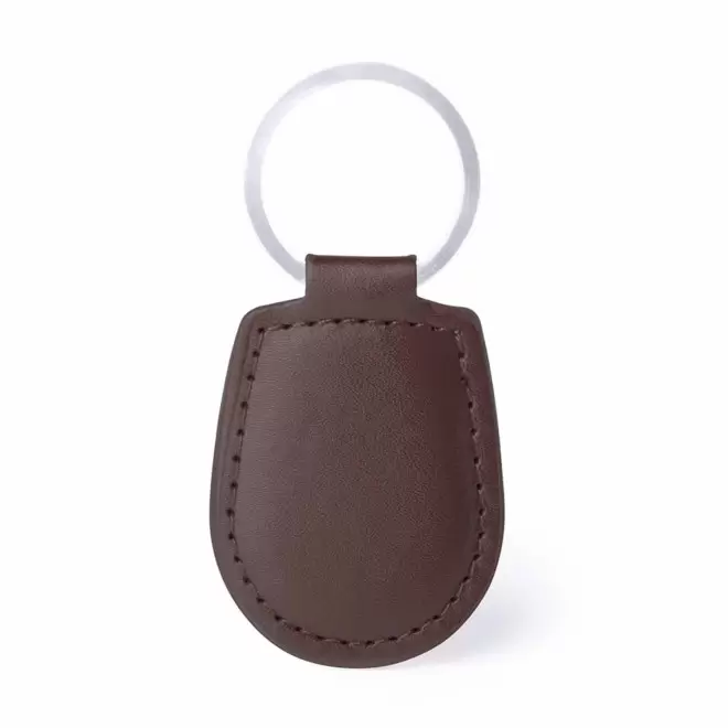 PORTE CLE PERSONNALISABLE EN PU 'PALAS' - marron
