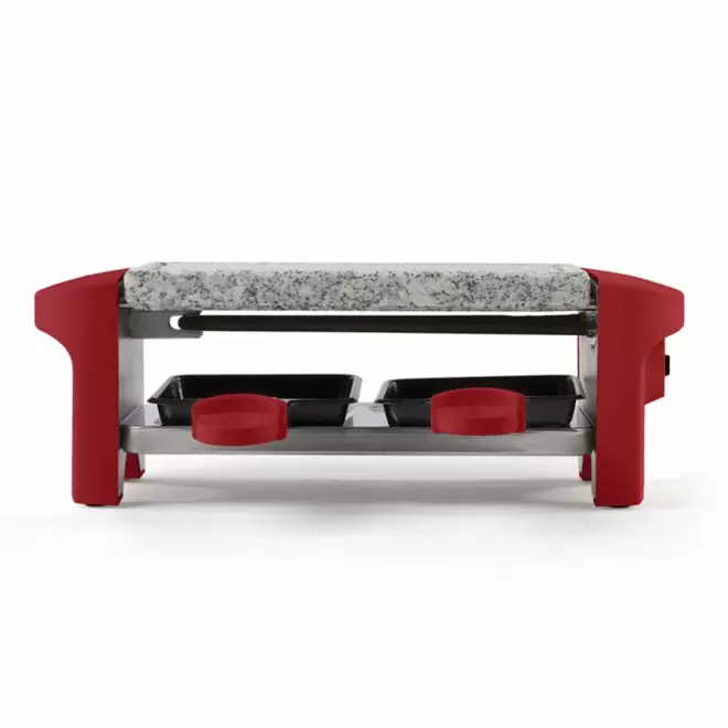 APPAREIL À RACLETTE PUBLICITAIRE 2 PERSONNES LIVOO® 'CHEESE DUO' - rouge chili