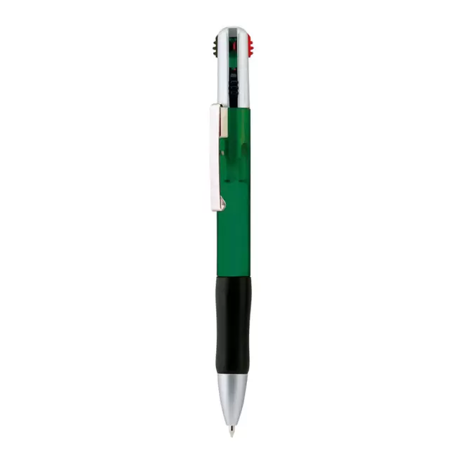 STYLO 4 COULEURS PERSONNALISABLE 'BRAVO CLEAR' - vert