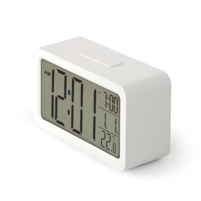 REVEIL NUMERIQUE LED PERSONNALISABLE 'TYPTIME' - blanc