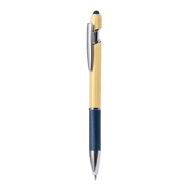 STYLO EN BAMBOU PERSONNALISABLE 'PRINCY DUAL' - bleu marine