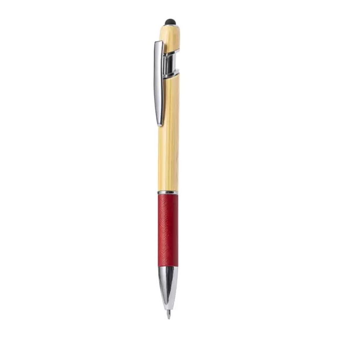 STYLO EN BAMBOU PERSONNALISABLE 'PRINCY DUAL' - rouge