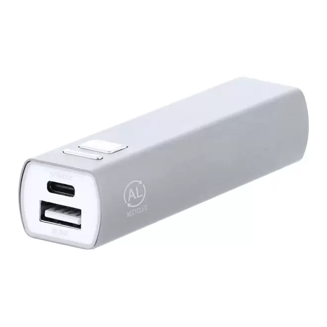 POWERBANK PERSONNALISABLE 2600MAH ALU RECYCLE 'ENDURANCE' - argenté