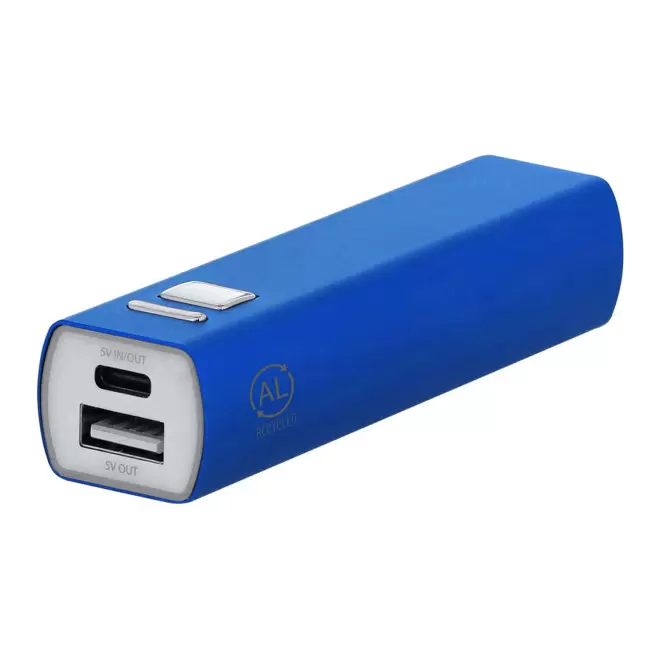 POWERBANK PERSONNALISABLE 2600MAH ALU RECYCLE 'ENDURANCE' - bleu
