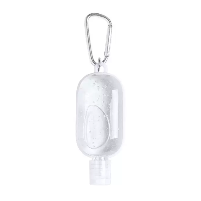 PORTE CLE GEL DESNFECTANT PERSONNALISABLE 'ANDIE' - blanc
