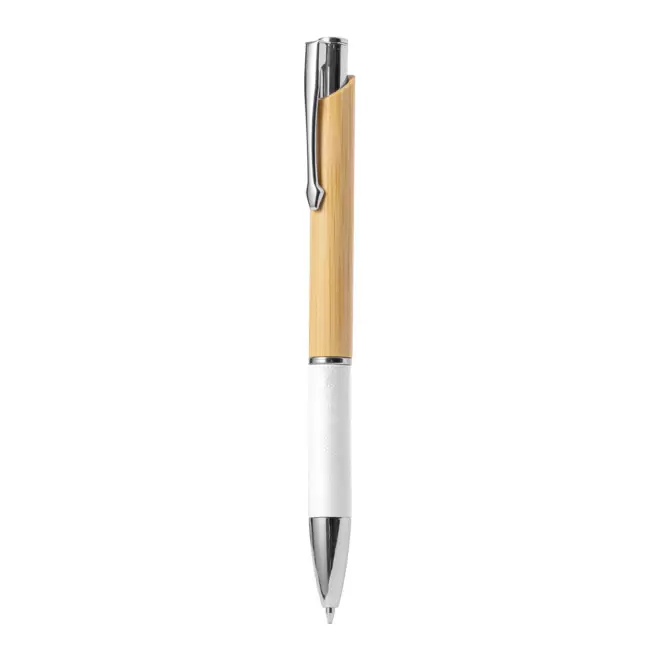 STYLO EN BAMBOU PERSONNALISABLE 'OLEG DUAL' - blanc