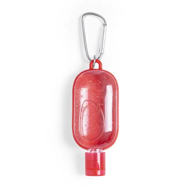 PORTE CLE GEL DESNFECTANT PERSONNALISABLE 'ANDIE' - rouge