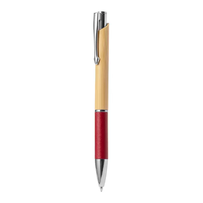 STYLO EN BAMBOU PERSONNALISABLE 'OLEG DUAL' - rouge