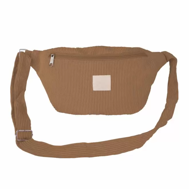 BANANE PERSONNALISABLE MIE EN VELOURS COTELE 'LOR' - camel