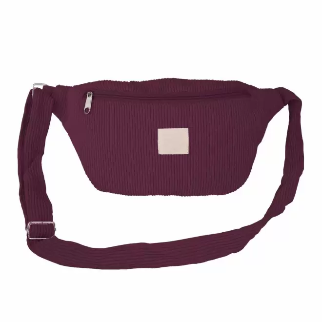 BANANE PERSONNALISABLE MIE EN VELOURS COTELE 'LOR' - aubergine