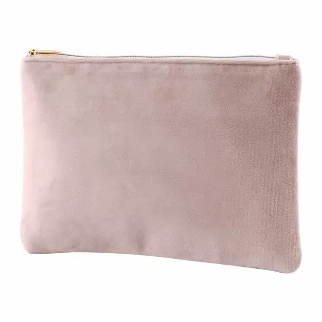 TROUSSE DE TOILETTE EN VELOURS PERSONNALISABLE 'DOUCE' - naturel