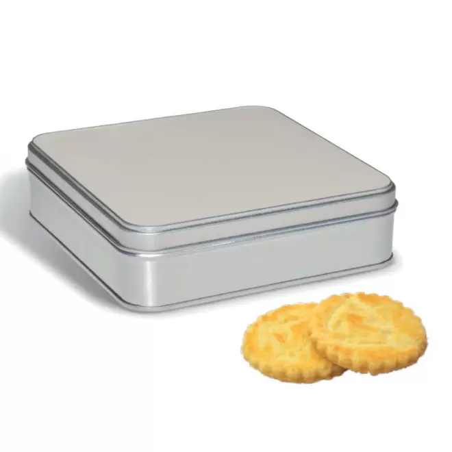 BOITE A SUCRE AVEC GALETTES PERSONNALISABLE 'SCATOLA' - argenté