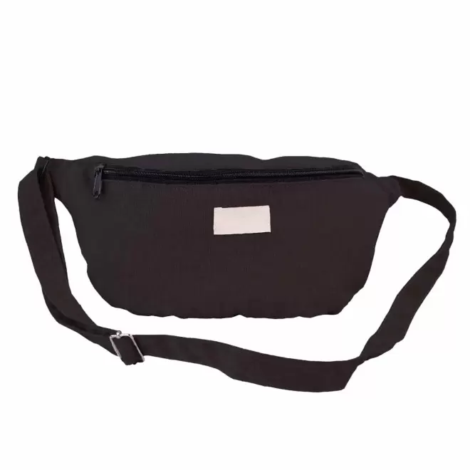 BANANE PERSONNALISABLE MIE EN COTON RECYCLE 'LOR' - noir