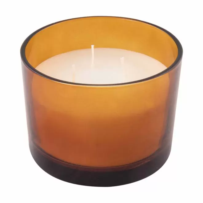 BOUGIE PARFUMEE 3 MECHES PERSONNALISABLE 'MONZANY' - orange