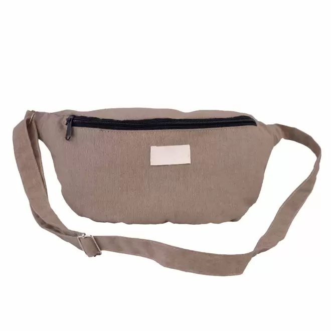 BANANE PERSONNALISABLE MIE EN COTON RECYCLE 'LOR' - taupe