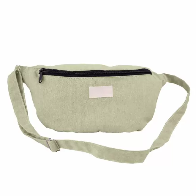 BANANE PERSONNALISABLE MIE EN COTON RECYCLE 'LOR' - vert pastel