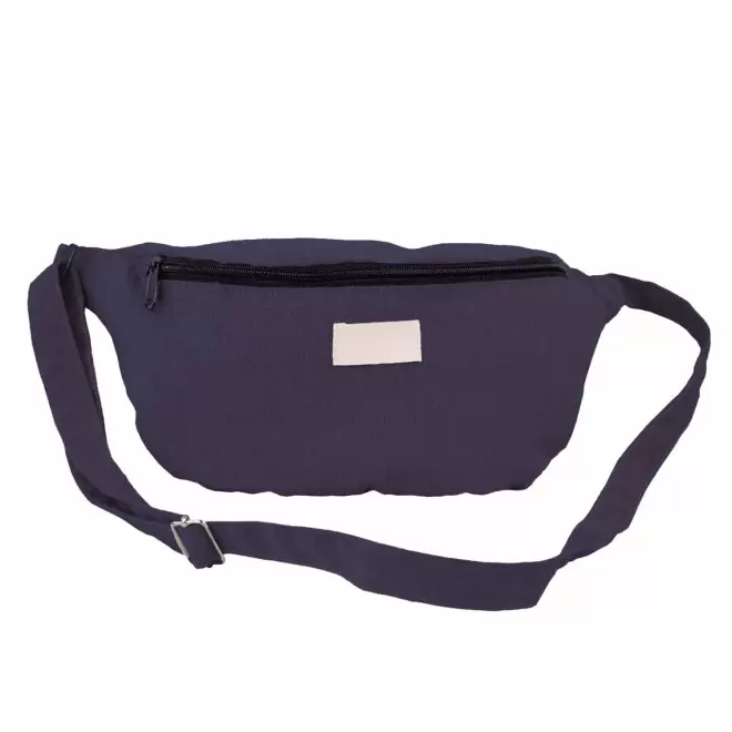 BANANE PERSONNALISABLE MIE EN COTON RECYCLE 'LOR' - bleu foncé