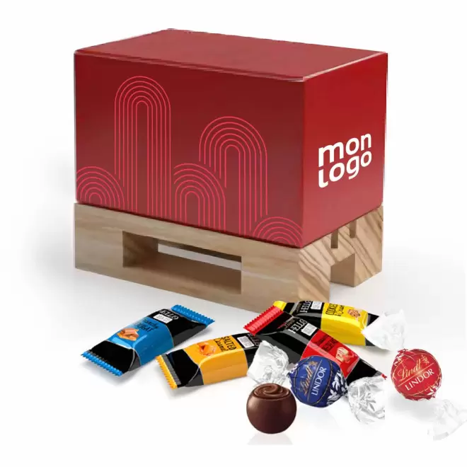 COFFRET CADEAU MINI PALETTE PERSONNALISABLE 'HIKEO' - truffes au chocolat Lindor