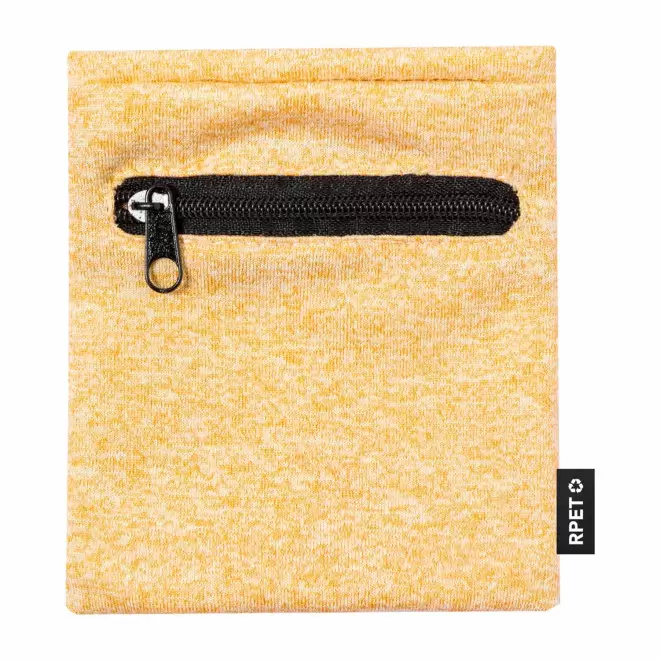 BRACELET AVEC POCHE PERSONNALISABLE 'FIBRA RPET' - jaune