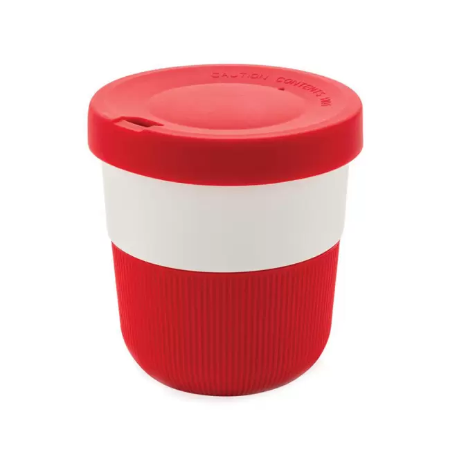 MUG PERSONNALISÉ EN PLA ET SILICONE 'SALICA' - rouge