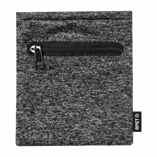 BRACELET AVEC POCHE PERSONNALISABLE 'FIBRA RPET' - noir