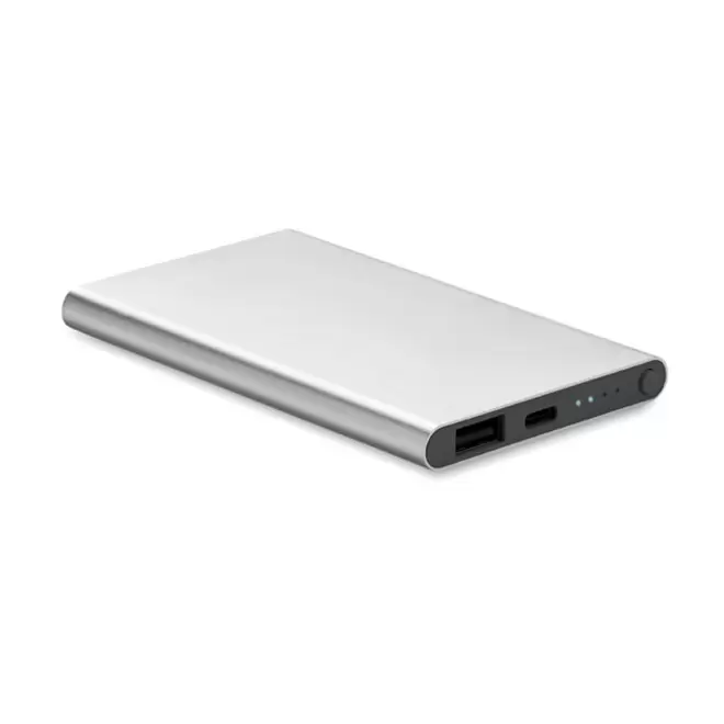 POWERBANK PERSONNALISABLE 4000MAH ALU RECYCLE 'POWERDOCK' - argenté
