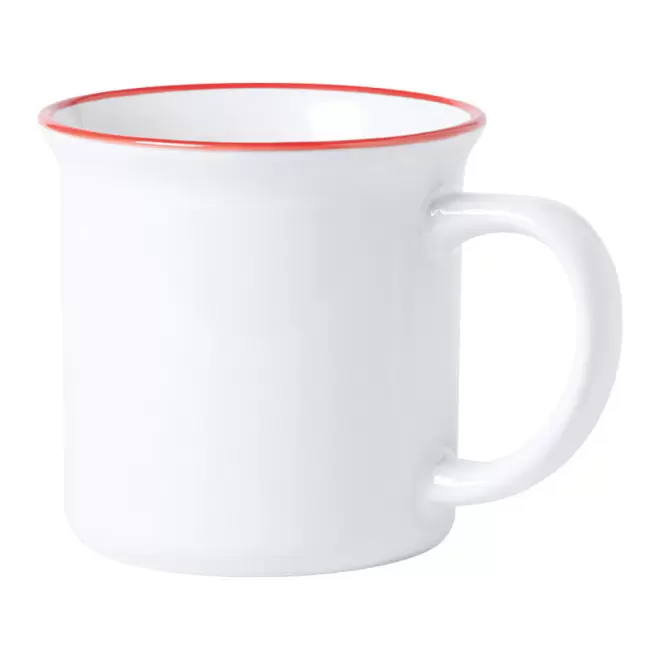 MUG EN CÉRAMIQUE PERSONNALISÉ 300ML 'CUCINA' - blanc/rouge