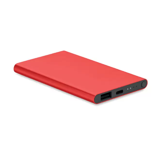 POWERBANK PERSONNALISABLE 4000MAH ALU RECYCLE 'POWERDOCK' - rouge