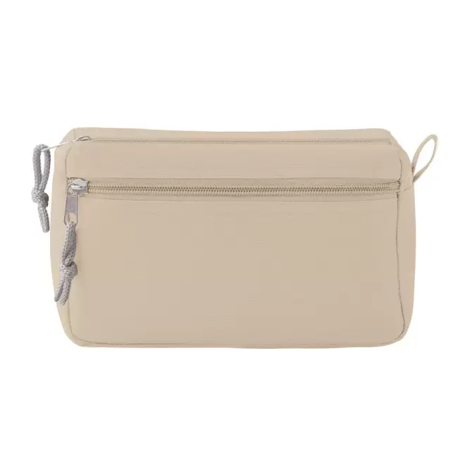TROUSSE DE TOILETTE PERSONNALISÉE AVEC LANIÈRE 'JEANNETTE' - beige