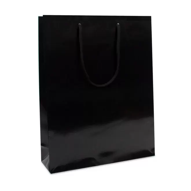 SAC EN PAPIER LUXE 30X10X40 PERSONNALISABLE 'BOLI' - noir