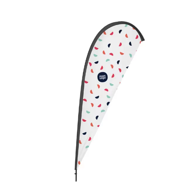 DRAPEAU PUBLICITAIRE ORIFLAMME GOUTTE VOILE + MÂT 'TOLEN' - 110x350cm