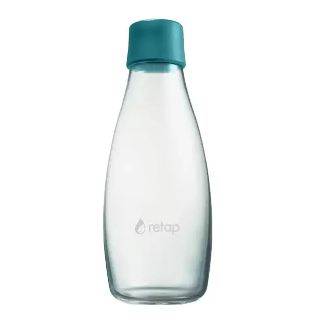 BOUTEILLE VERRE PERSONNALISABLE 500ML 'ORIGINAL 05' - bleu canard