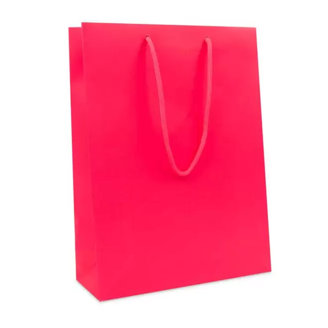 SAC EN PAPIER LUXE 30X10X40 PERSONNALISABLE 'BOLI' - rose mat