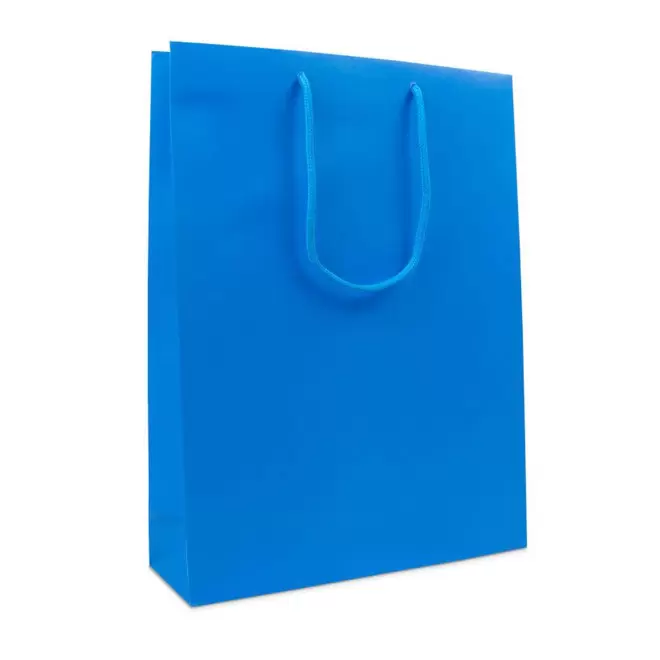 SAC EN PAPIER LUXE 30X10X40 PERSONNALISABLE 'BOLI' - bleu mat