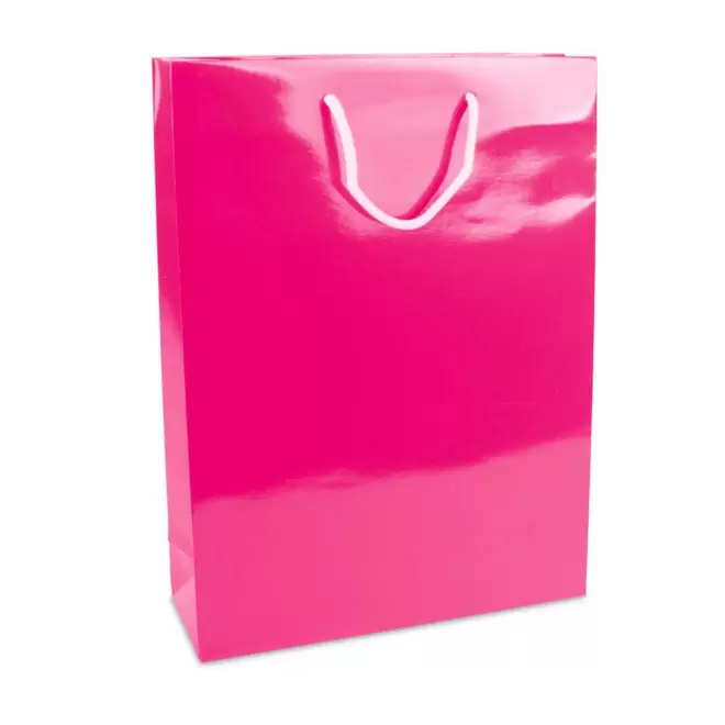 SAC EN PAPIER LUXE 30X10X40 PERSONNALISABLE 'BOLI' - rose