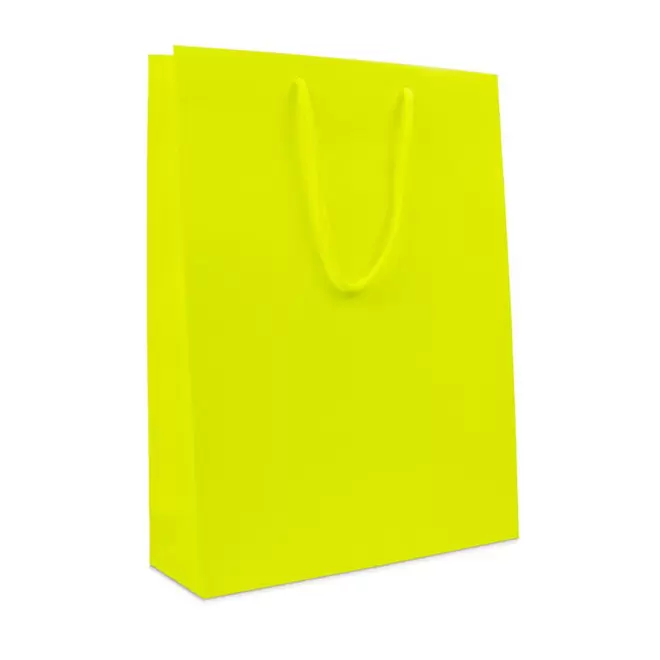 SAC EN PAPIER LUXE 30X10X40 PERSONNALISABLE 'BOLI' - jaune mat