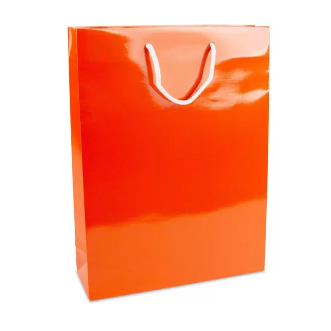 SAC EN PAPIER LUXE 30X10X40 PERSONNALISABLE 'BOLI' - orange