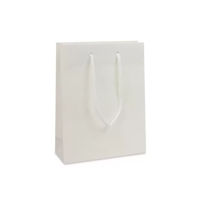 SAC EN PAPIER LUXE 20X8X26 PERSONNALISABLE 'BOLI' - blanc