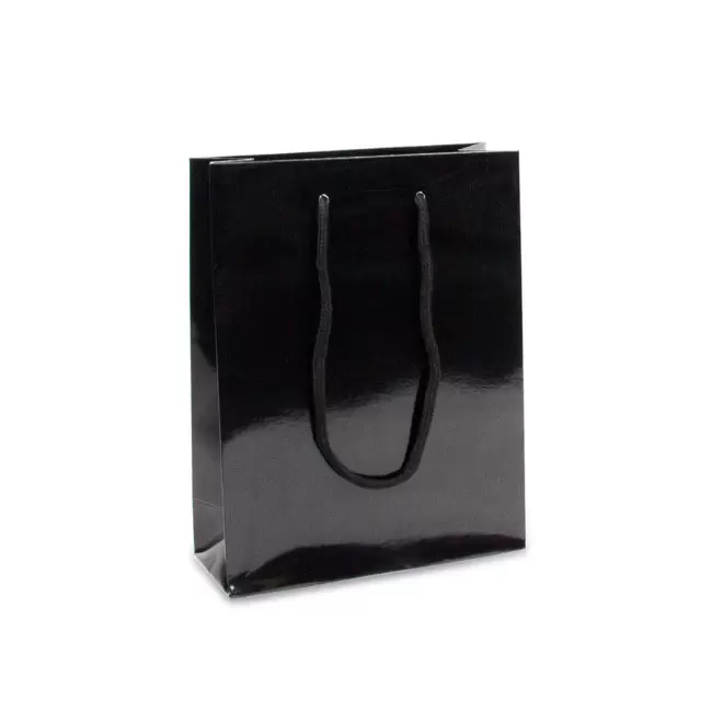 SAC EN PAPIER LUXE 20X8X26 PERSONNALISABLE 'BOLI' - noir