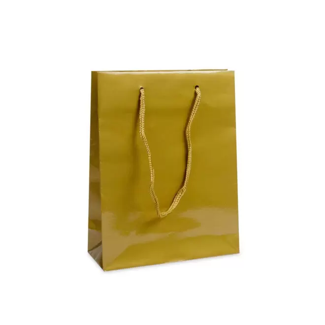 SAC EN PAPIER LUXE 20X8X26 PERSONNALISABLE 'BOLI' - doré