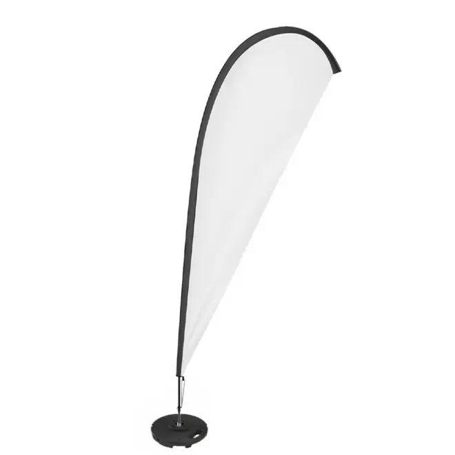 DRAPEAU PERSONNALISÉ ORIFLAMME GOUTTE + SOCLE EN BÉTON/PVC 'TOLEN' - 110 x 350 cm