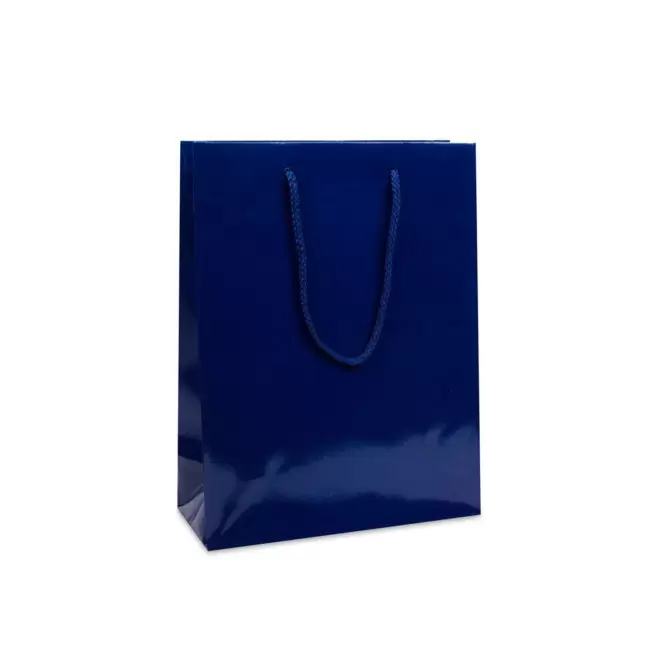 SAC EN PAPIER LUXE 20X8X26 PERSONNALISABLE 'BOLI' - bleu foncé