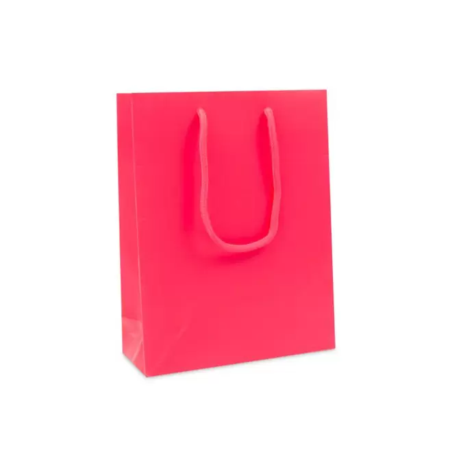 SAC EN PAPIER LUXE 20X8X26 PERSONNALISABLE 'BOLI' - rose mat