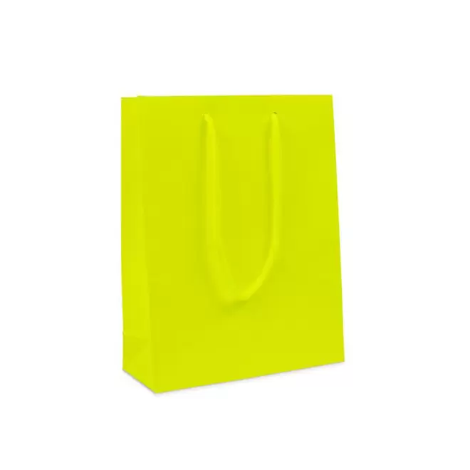 SAC EN PAPIER LUXE 20X8X26 PERSONNALISABLE 'BOLI' - jaune mat