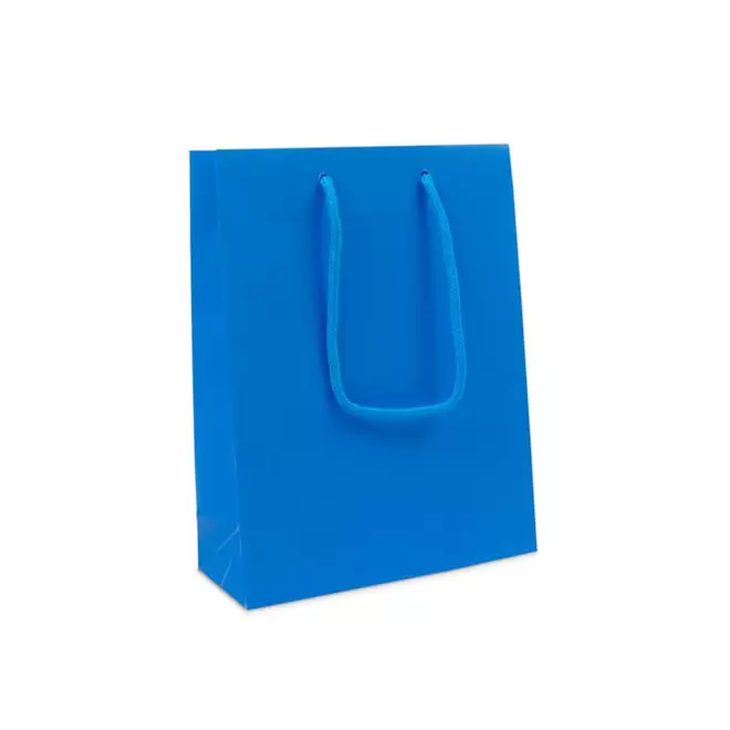 SAC EN PAPIER LUXE 20X8X26 PERSONNALISABLE 'BOLI' - bleu mat