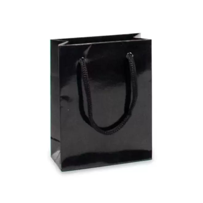 SAC EN PAPIER LUXE 10x4.5x13 PERSONNALISABLE 'BOLI' - noir