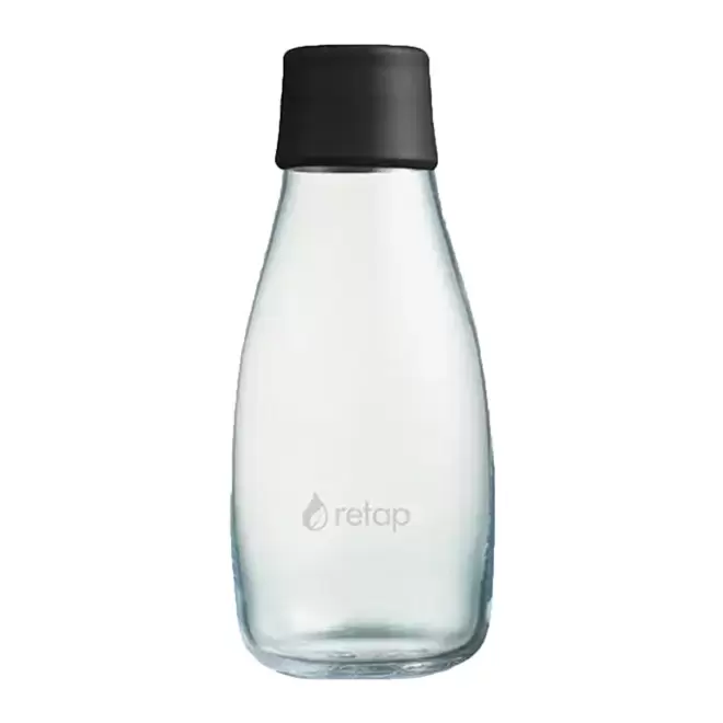 BOUTEILLE VERRE 300ML PERSONNALISABLE 'ORIGINAL 03' - noir