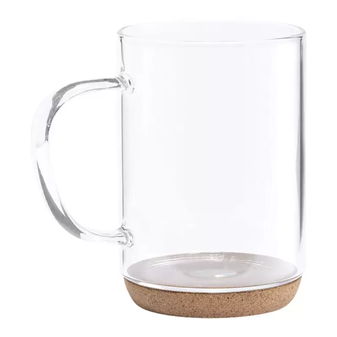 MUG PERSONNALISÉ EN VERRE ET LIÈGE 'HINDA' - transparent/liège