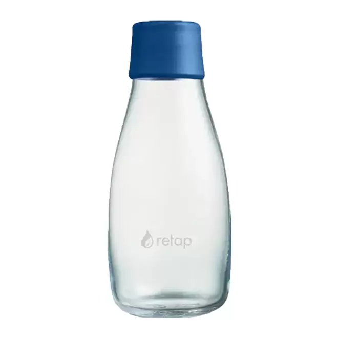 BOUTEILLE VERRE 300ML PERSONNALISABLE 'ORIGINAL 03' - bleu foncé